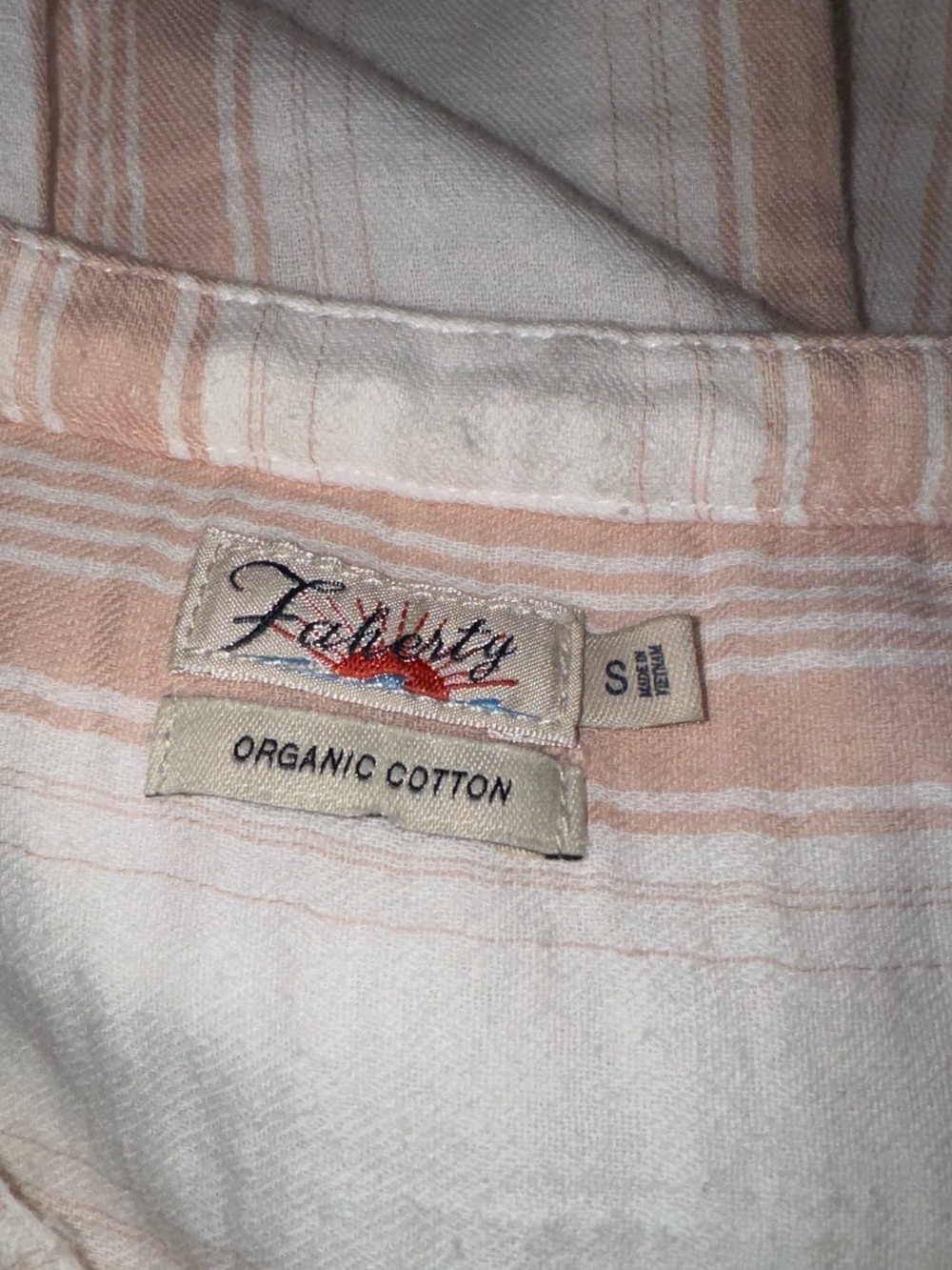 Faherty Cream and Blush Striped Sleeveless Mini Dress - Picture 4 of 14